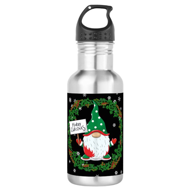 Merry Christmas gnome 710 Ml Water Bottle (Front)