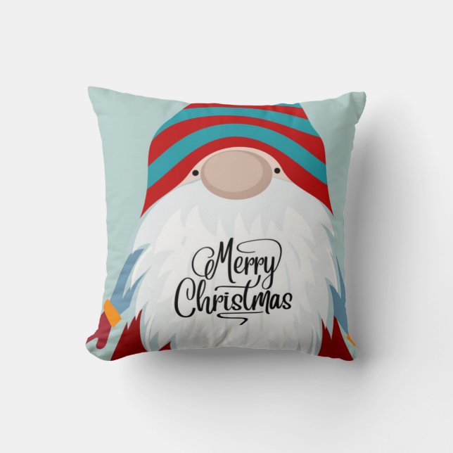 Merry Christmas Gnome Cushion (Front)
