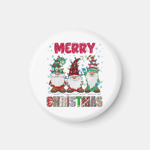 Merry Christmas Gnome Family Funny Xmas Tree Magnet