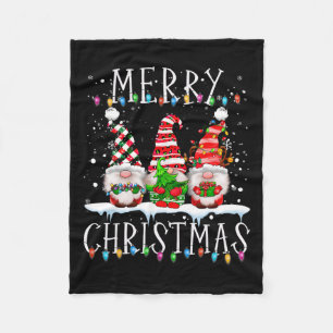 Merry Christmas Gnome Funny Family Xmas Kids Adult Fleece Blanket