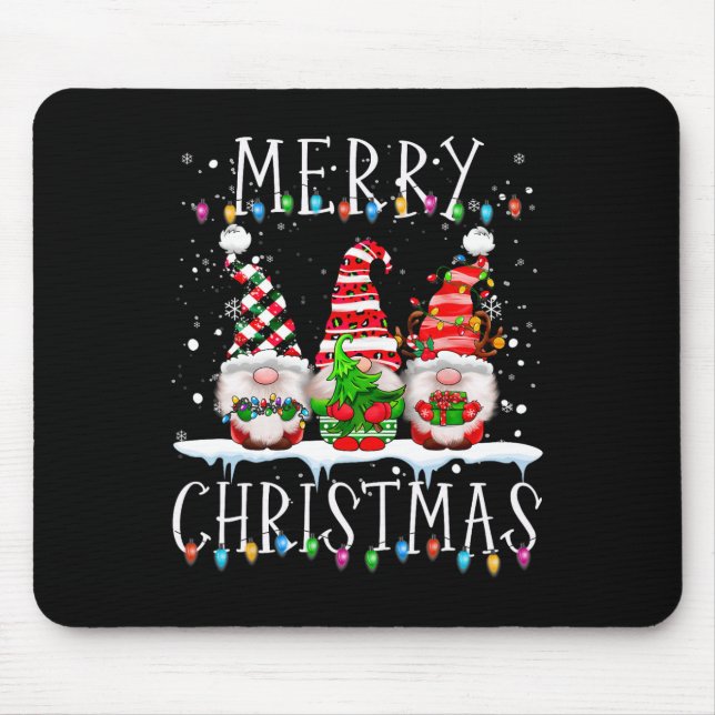 Merry Christmas Gnome Funny Family Xmas Kids Adult Mouse Pad (Front)