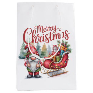 Merry Christmas Gnome Gift Bag