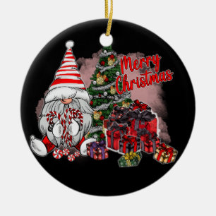 Merry Christmas Gnome Gifts Ceramic Ornament