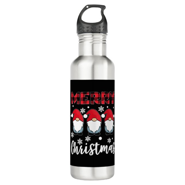 Merry Christmas Gnome Gnomes Gnomes 710 Ml Water Bottle (Front)
