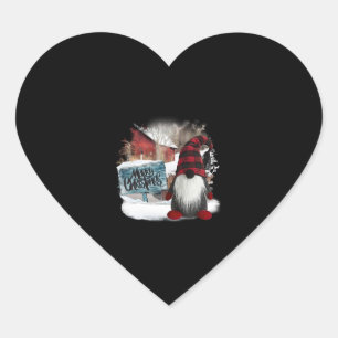 Merry Christmas Gnome Heart Sticker