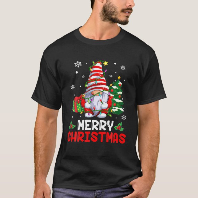 Merry Christmas Gnome Matching Family Christmas T-Shirt (Front)