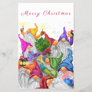 Merry Christmas Gnome Party Cartoon Drawing Funny  Flyer