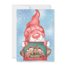 Merry Christmas Gnome Photo Personalised Christmas