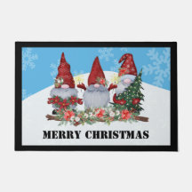 Merry Christmas Gnome Welcome Door Mat