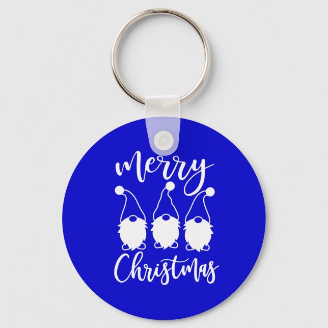 Merry Christmas Gnomes-45762 Key Ring (Front)