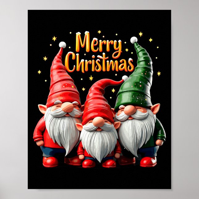 Merry Christmas Gnomes Cozy Winter Gatherings  Poster (Front)