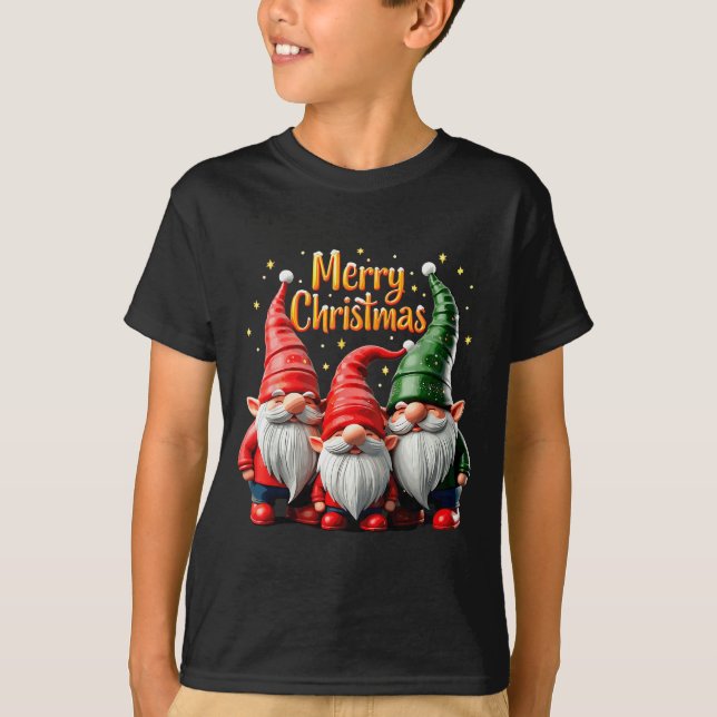 Merry Christmas Gnomes Cozy Winter Gatherings  T-Shirt (Front)