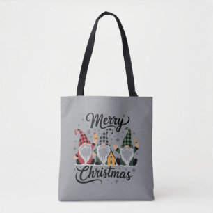 Merry Christmas Gnomes Cute Xmas Holiday Tree Tote Bag