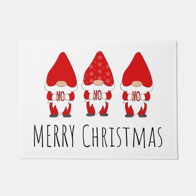 Merry Christmas Gnomes Doormat (Front)