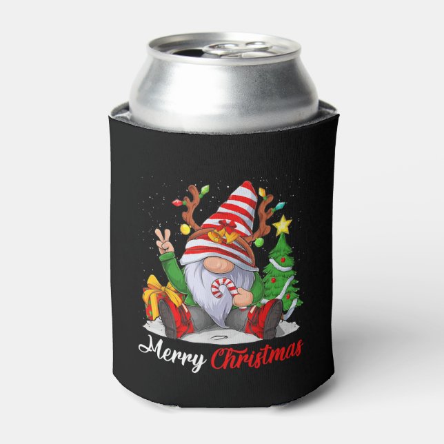 Merry Christmas Gnomes Family Christmas Can Cooler (Can Front)