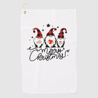 merry christmas gnomes   golf towel