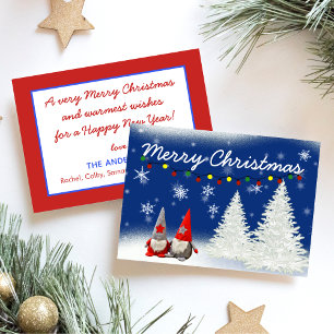 Merry Christmas Gnomes Holiday Card