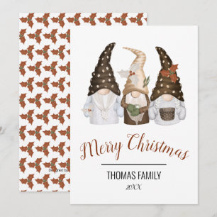 Merry Christmas Gnomes Holiday Card