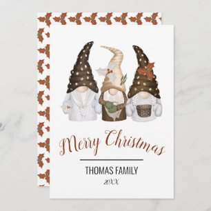 Merry Christmas Gnomes Holiday Card