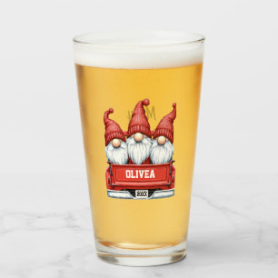 Merry Christmas Gnomes in Truck Glass