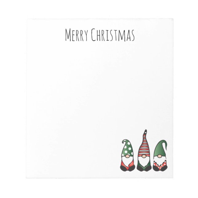 Merry Christmas Gnomes Notepad (Front)