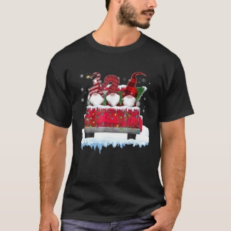 Merry Christmas Gnomes Red Truck Funny Gnomies Xma T-Shirt
