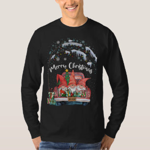 Merry Christmas Gnomes Red Truck Snow Xmas Tree Pa T-Shirt