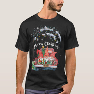 Merry Christmas Gnomes Red Truck Snow Xmas Tree Pa T-Shirt