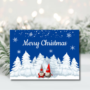 Merry Christmas Gnomes Snowy Day Holiday Card