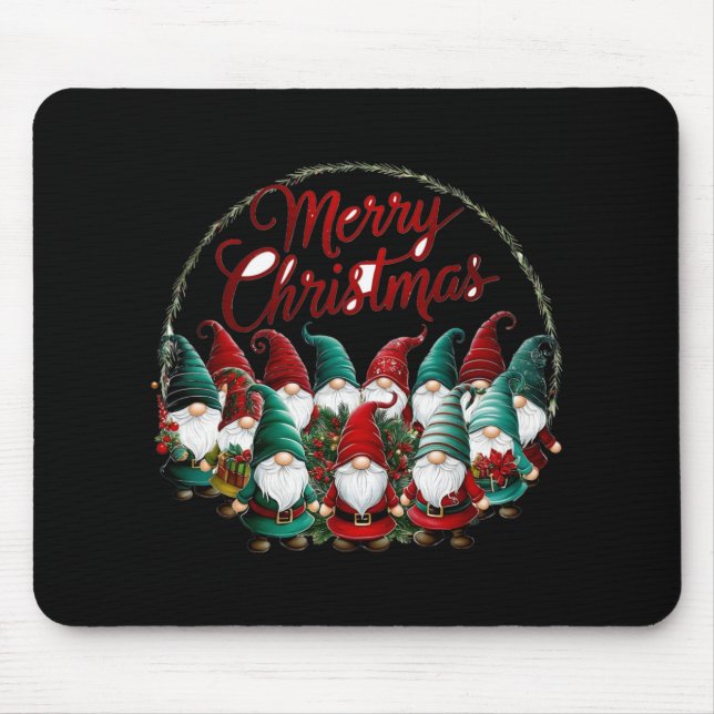 Merry Christmas Gnomes T Shirt  Mouse Pad (Front)