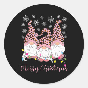 Merry Christmas Gnomes Xmas Family Gnomes Lover Me Classic Round Sticker