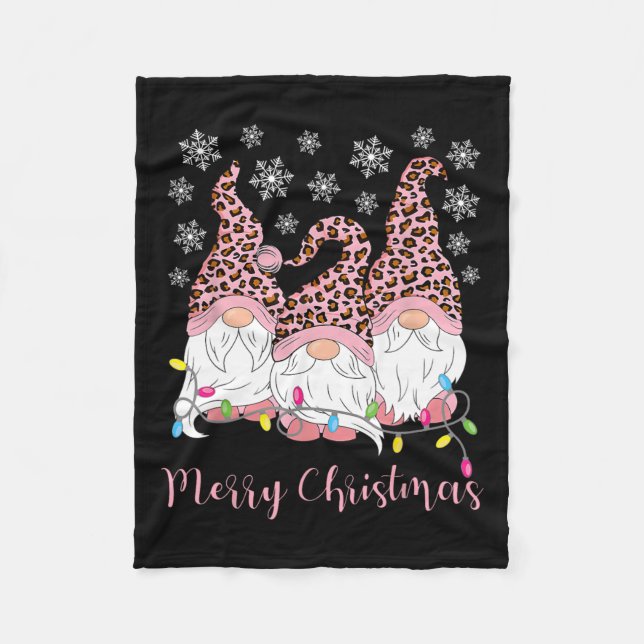 Merry Christmas Gnomes Xmas Family Gnomes Lover Me Fleece Blanket (Front)