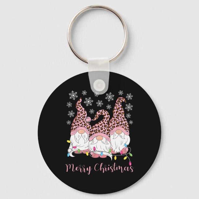 Merry Christmas Gnomes Xmas Family Gnomes Lover Me Key Ring (Front)