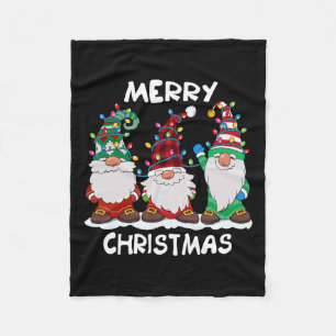 Merry Christmas Gnomes Xmas Family Men Women Fleece Blanket