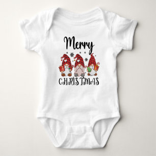 Merry Christmas Gnomies Christmas Gnomes  Baby Bodysuit