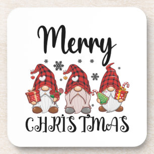 Merry Christmas Gnomies Christmas Gnomes Coaster