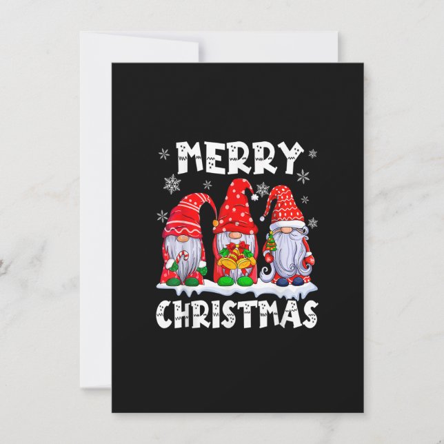 Merry Christmas Gnomies Squad Xmas Pajama Family F Invitation (Front)