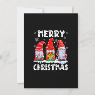Merry Christmas Gnomies Squad Xmas Pajama Family F Invitation