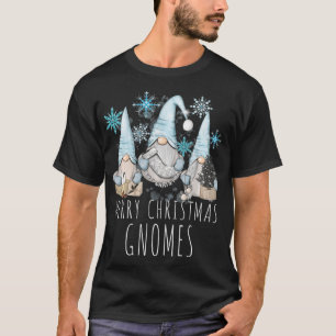 MERRY CHRISTMAS GNOMIES Winter Snowflake Funny Gno T-Shirt