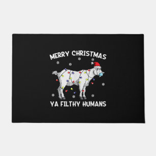Merry Christmas Goat Face Mask Goat Santa Doormat