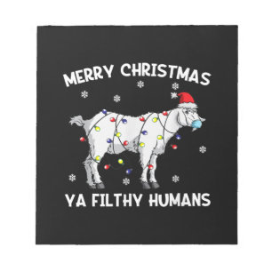 Merry Christmas Goat Face Mask Goat Santa Notepad