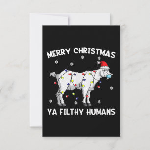 Merry Christmas Goat Face Mask Goat Santa RSVP Card