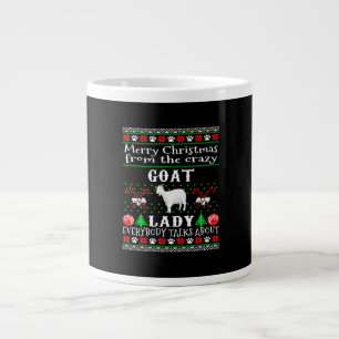 Merry Christmas Goat Lady Ugly Gift Large Coffee Mug