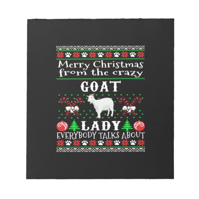 Merry Christmas Goat Lady Ugly Gift Notepad (Front)