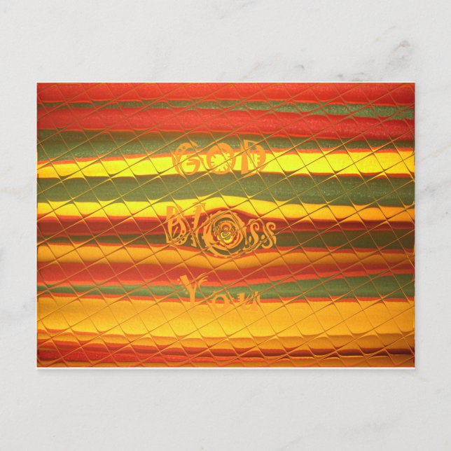 Merry Christmas God Bless You Colours Design Holiday Postcard (Front)