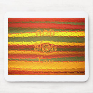 Merry Christmas God Bless You Colours Design Mouse Pad