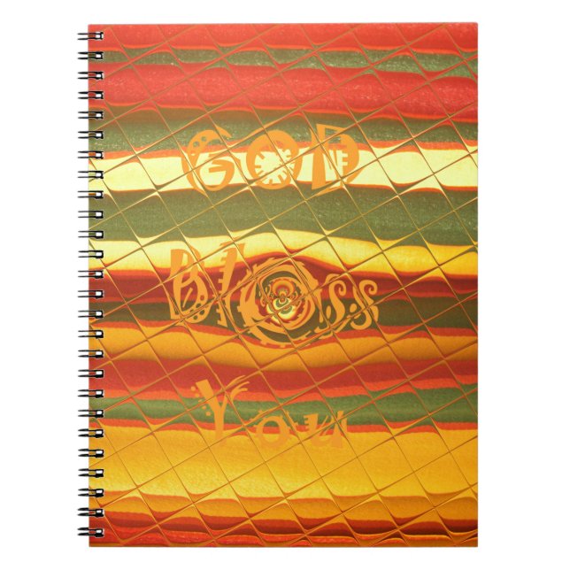 Merry Christmas God Bless You Colours Design Notebook (Front)