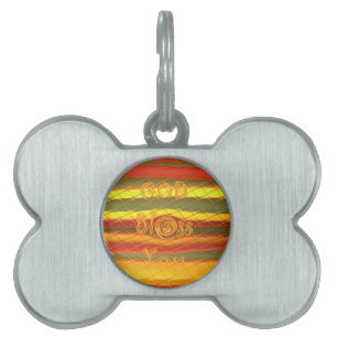 Merry Christmas God Bless You Colours Design Pet ID Tag