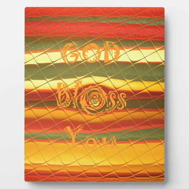 Merry Christmas God Bless You Colours Design Plaque (Front)