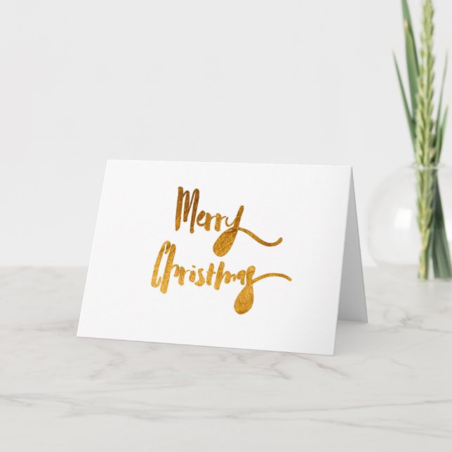 Merry Christmas Gold Blank Card (Front)